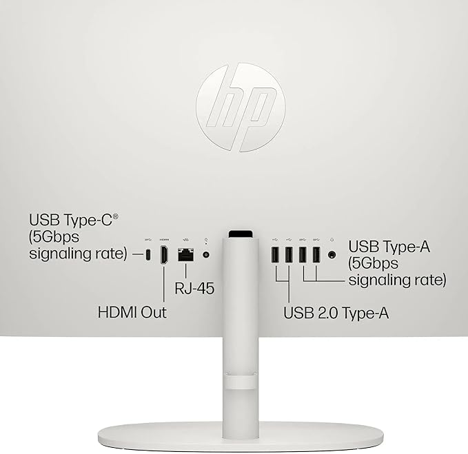 HP 21.5" FHD All-in-One Desktop Computer, Dual-Core Intel Celeron, Windows 11 Pro with Microsoft Office Home & Business Included, Snow White (Intel Celeron, 16GB RAM | 1TB Storage)