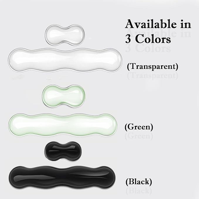 Wrist Rest for Keyboard and Mouse, Ergonomic Gel Keyboard Wrist Rest for Effortless Typing & Pain Relief, Cool Silicone Gel Wrist Support Pad for Gaming, Computers, Laptops, Office