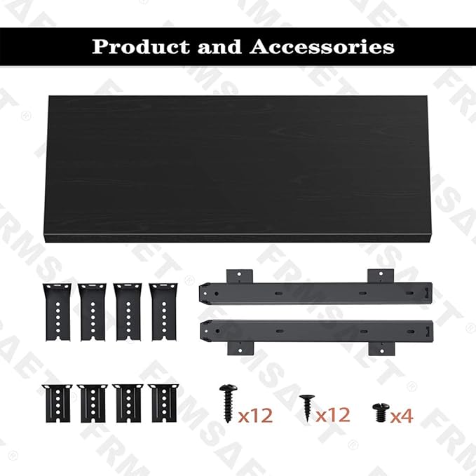 FRMSAET Furniture Accessories Office Product Suits Hardware 20/24/30 inches Keyboard Drawer Tray Wood Holder Under Desk Adjustable Height Platform. (20 inches, Black)