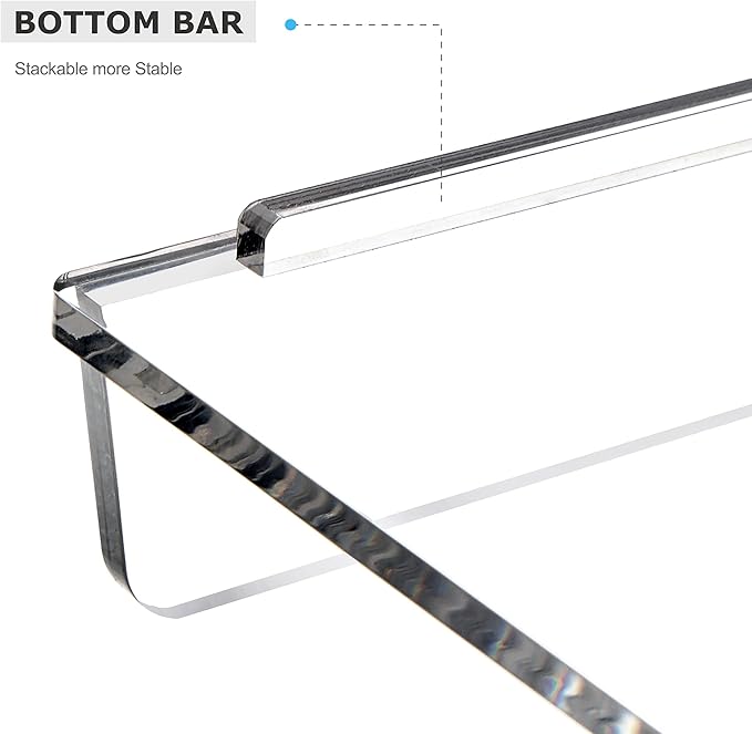 2 Pack- Stackable Paper Letter Tray, Enlarged A4 File Desk Organizer Acrylic Desk Organizers and Accessories Sorter Tray, Clear Workspace Office Supplies Organizers, 13.78inx9.25inx3.62in