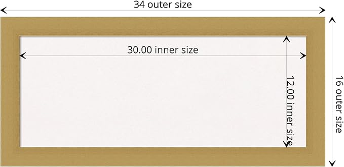 Amanti Art White Cork Board for Wall, 16x34 Vision Board with Gold Frame, Medium Corkboard Office Decor for Home Organization, Casual Corkboard Pinboard to display items for home organization