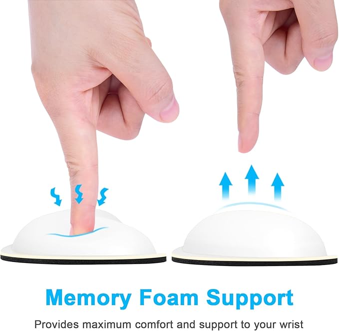 Dapesuom Mouse Wrist Rest, Ergonomic Memory Foam Mouse Wrist Support, Leather Hand Rest Pad Cushion for Gaming, Office, Laptop, Wireless Mouse, Men, Women, Pain Relief & Easy Typing, Ivory White