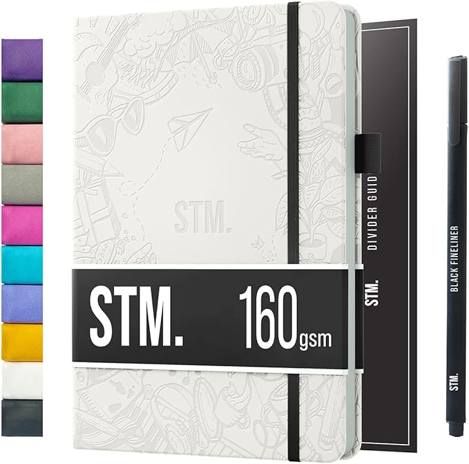 Bullet Dotted Journal Dot Grid Notebook | A5 Daily Journaling Notebooks for Personal Writing, Work, Women | 160gsm Thick Paper, Hard cover, Lay Flat Binding | 5x7 Journals Cuaderno Libretas de apuntes