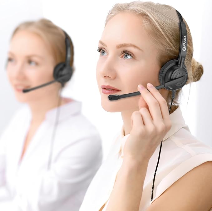 Arama USB Computer Headset with Noise Canceling Mic for Laptop & Home Office Meetings