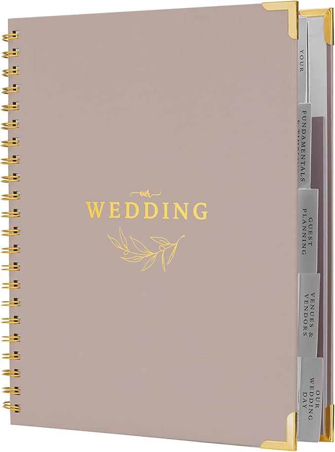 Your Perfect Day Wedding Planner Book and Organizer - Wedding Planner Book - Bridal Planning Binder with Countdown Calendar - Bride Gifts - (Meadow Gold)