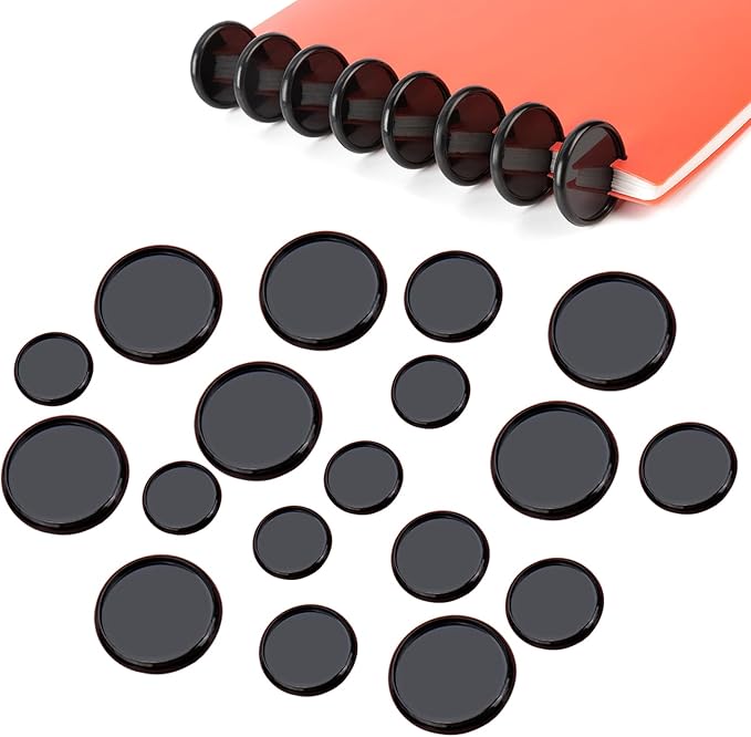 36Pcs (2",1-3/8",1") Discbound Notebook Discs, Black Expansion Discs Plastic Book Discbound Binding Discs for DIY Notebooks and Planner Scrapbooking Supplies(Black)