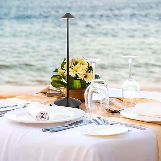 Cordless Table Lamp, Portable Led Desk Lamp 6000mAh Battery Operated Table Lamp, Mordern Rechargeable Night Light in Aluminum, Dimmable Table Light for Indoor Outdoor