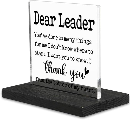 Thank You Appreciation Gifts for Leader Manager Boss, Leader gifts for Women, Leadership Gifts Promotion Gift for Women Leader Manager, Office Home Best Leader Gifts Decorative Signs-DX333.