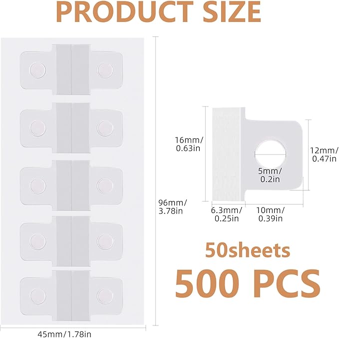 500PCS Clear Binder Hole Reinforcement Stickers, Self-Adhesive Hole Punch Reinforcement Labels, Change No Punched Page to Loose-Leaf Binder Refill Insert for Scrapbooking Album Office School Supplies