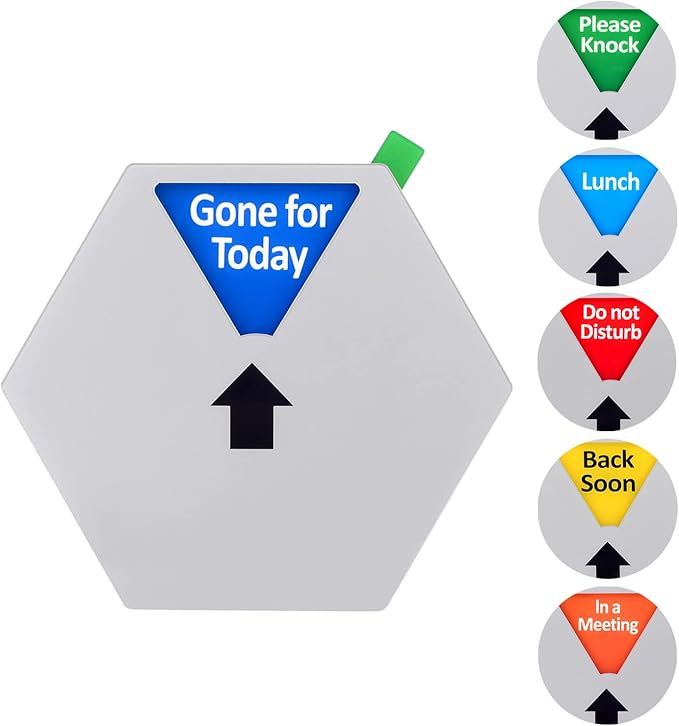 Kichwit Privacy Sign, Do Not Disturb Sign, Please Knock Sign, In a Meeting Sign, 5 Inches, Silver