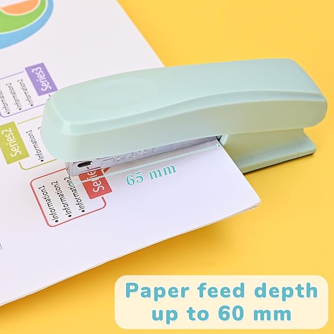 Temiary Staplers for Desk with 2000 Staples Standard, Jam Free, Reduced Effort, Stapler for School Office Home Supplies (Blue)