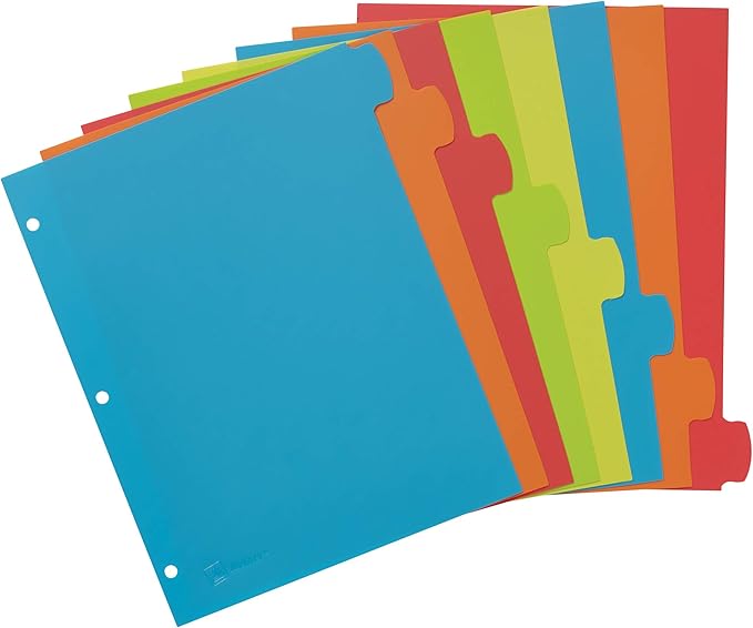 Avery Big Tab Write & Erase Durable Plastic Dividers, 8-Tab Set, Multicolor Brights, 3 Sets (21210)