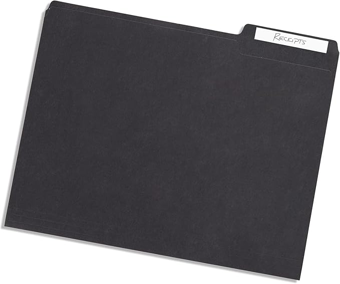 Blue Summit Supplies 100 Grayscale File Folders, Letter Size, 1/3 Cut Tab, Modern Gray, Black, and White Folder Assortment, Great for Organizing and Easy File Storage, 100 Per Box