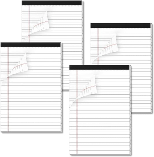 Legal Pads 4 Pack of Note Pads 6 x 9 Inch Notepad 21lb Thick Paper Legal Pad 30 Sheets Note Pad College Ruled Small Legal Pads 29 Lines Writing Pads for Writing, Sketching, and Note-Taking