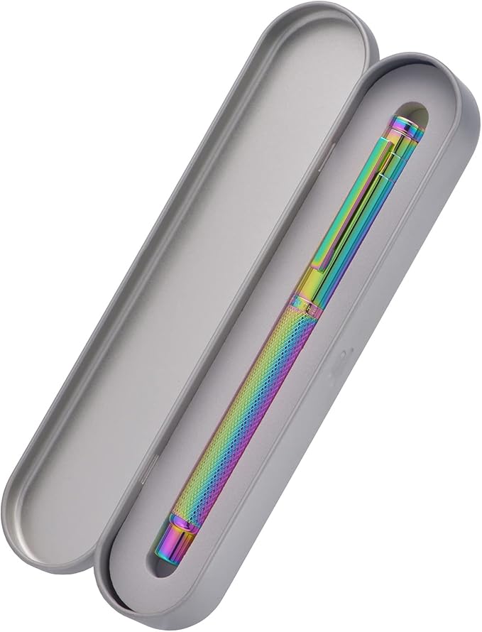 Asvine Hongdian Forest Fountain Pen Fine Nib Rainbow Color with Converter and Metal Pen Box Set