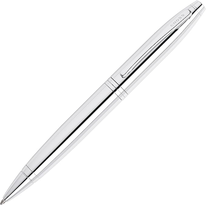 Cross Calais Refillable Ballpoint Pen Presented in a Luxury Gift Box - Medium Point, Black Ink, Polished Chrome