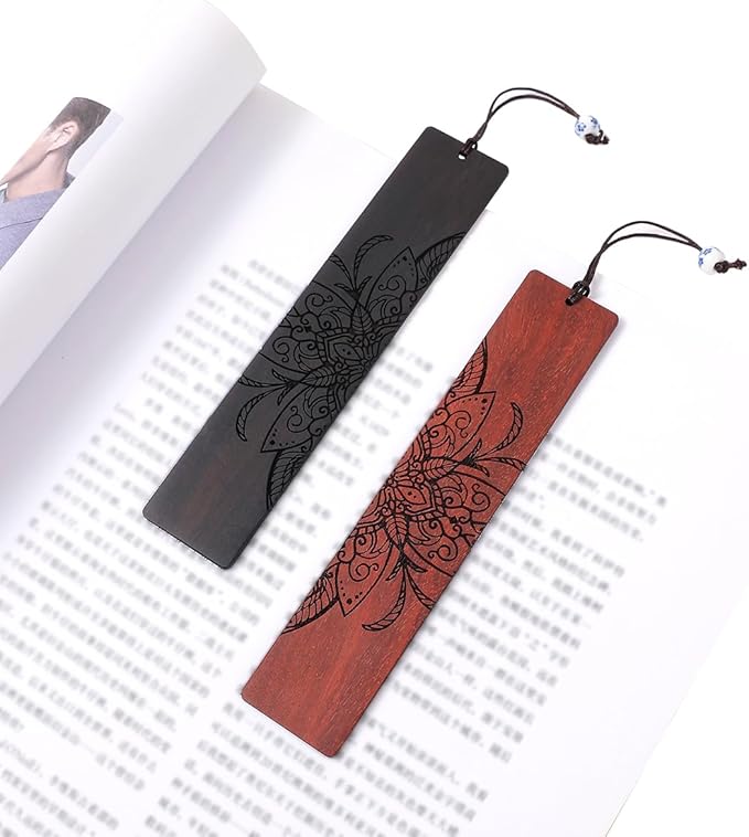 Vantage Mandala Bookmarks Wood Bookmarks for Women Book Markers for Reading (Leaf Mandala)