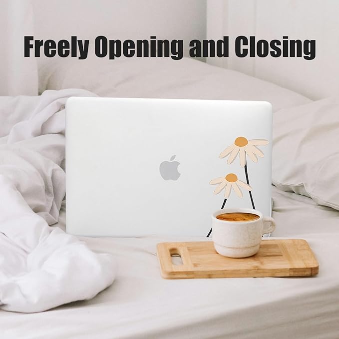 DTangLsm Compatible for MacBook Air 13 inch Case 2025 2024 2023 2022 M4 M3 M2 A3240 A3113 A2681, Smooth Plastic Hard Shell Protective Cover for MacBook Air 13.6 Laptop Case+Keyboard Cover,Daisy Flower