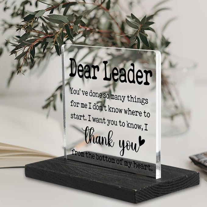 Thank You Appreciation Gifts for Leader Manager Boss, Leader gifts for Women, Leadership Gifts Promotion Gift for Women Leader Manager, Office Home Best Leader Gifts Decorative Signs-DX333.