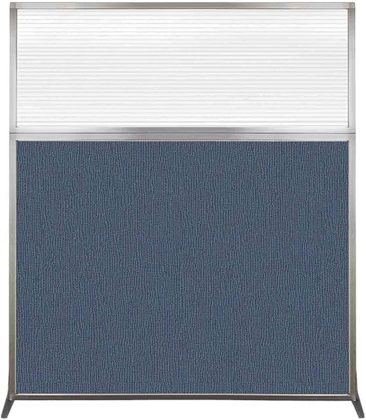 Versare Hush Screen Portable Room Divider | Workstation Wall Divider | Freestanding Privacy Hush Panels | Clear Fluted Windows | Fabric Office Divider Screen | Great for Room Separation
