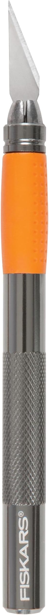 Fiskars SoftGrip Detail Craft Knife - 8" Exacto Knife for Crafting - Multi-Use Exacto Blade Included with Protective Cover