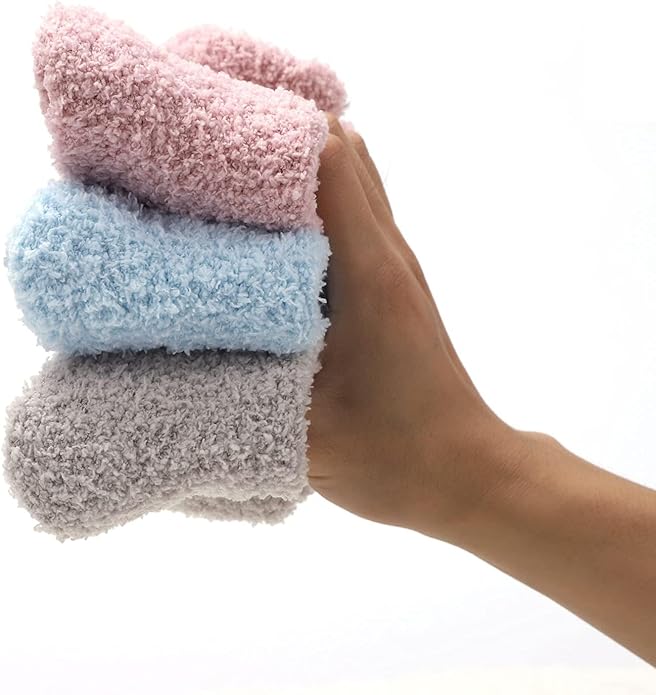 Womens Fuzzy Socks Microfiber Soft Cozy Warm Slipper Sleeping Winter Sock Fluffy Cabin Plush Stocking Stuffers