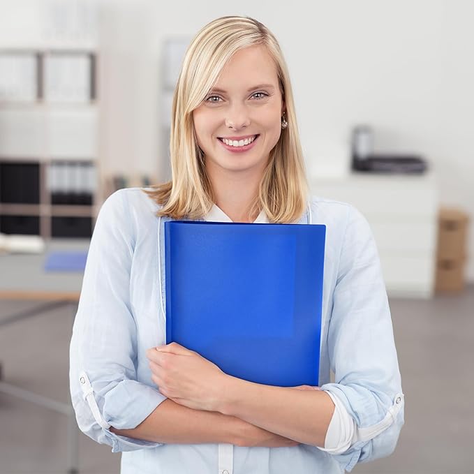 Patelai 48 Pcs Plastic Folders with 2 Pockets and 3 Prongs Home Folders with Card Slot Letter Size Heavy Duty Report Covers for Back to School(Blue, Green,Classic)