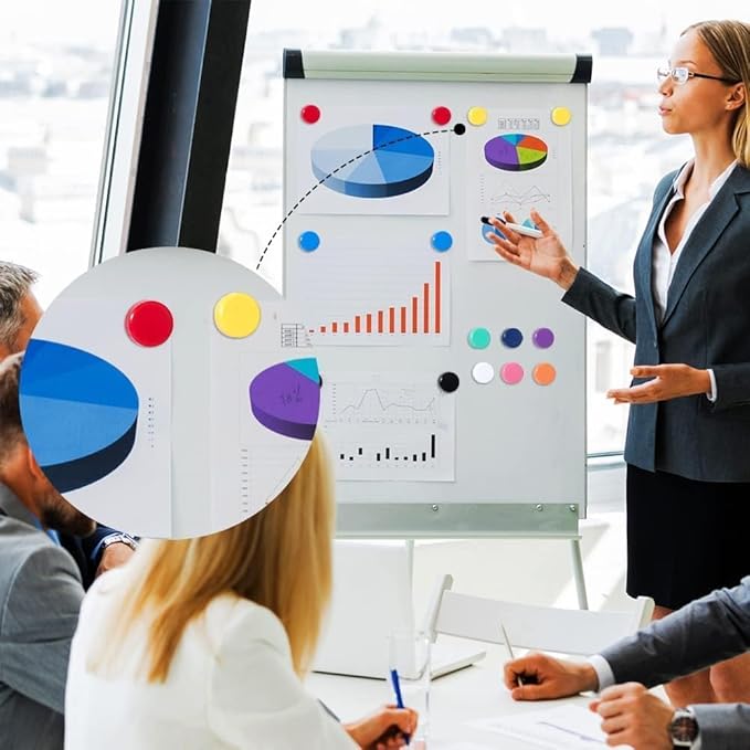 Qualsen Fridge Magnets, 50pcs Refrigerator Magnets, Small Magnet for Whiteboard, Mini Cute Magnet for Fridge, Locker, White Board, Kitchen, Office, Classroom (White)