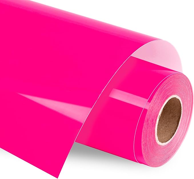 VINYL FROG Heat Transfer Vinyl Roll HTV Vinyl - 12" x12ft Hot Pink Iron on Vinyl for T-Shirts, Heat Press Vinyl for DIY Craft Designs (Hot Pink)