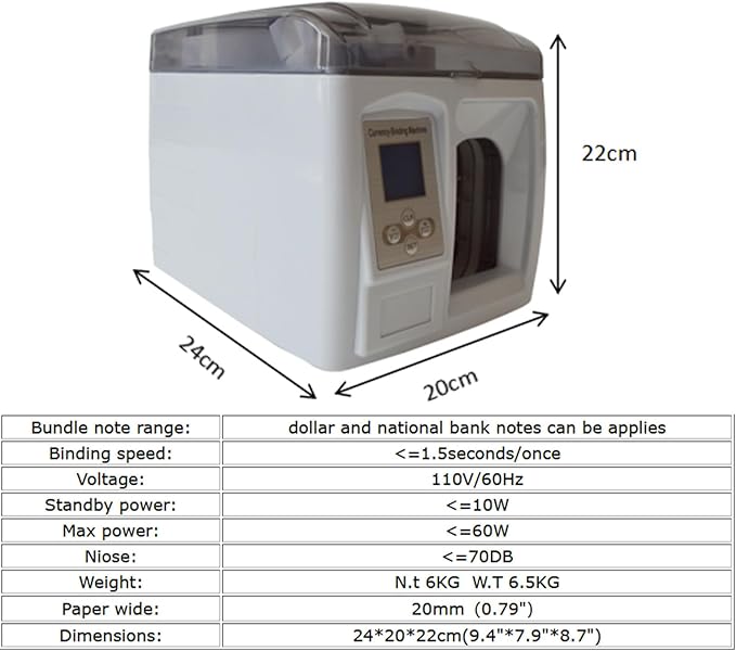 INTBUYING Currency Binding Machine Paper Tape Banding Machine Intelligent Money Packer Packing Bank Note Machine 110v for Packing Money