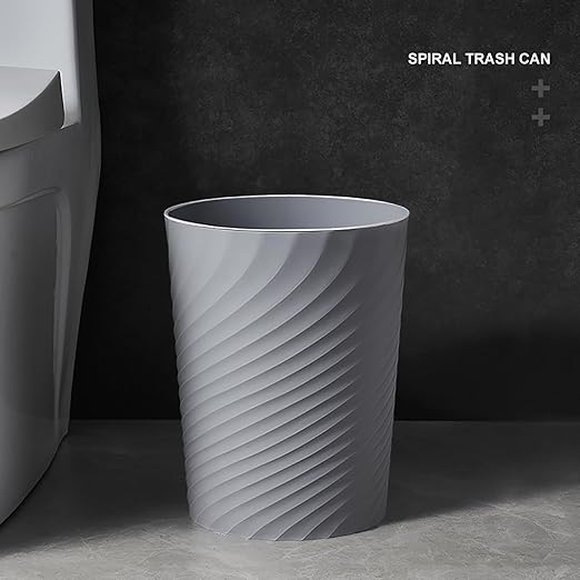 Bathroom Trash Can 1.8 Gallon Garbage Can Small Waste Basket Recycling Bin for Bedroom Office Kitchen,2 Pack Grey