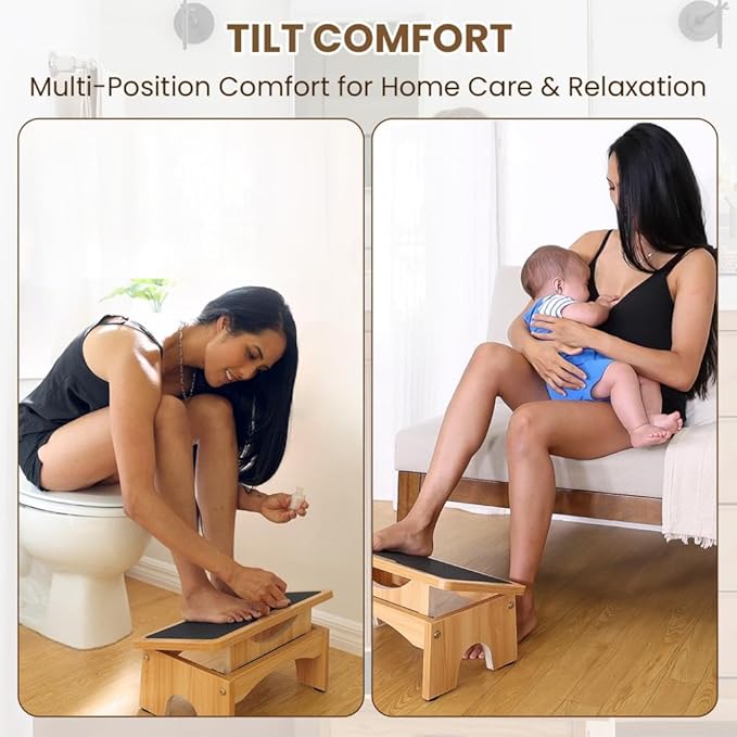 StrongTek Adjustable Foot Rest for Under Desk, 3-Level Adjust Incline, 7" Step Stool for Kids Adults, Ergonomic Foot Stool Relieves Swelling, One Step Stool with Non-Slip Surface for Home and Office