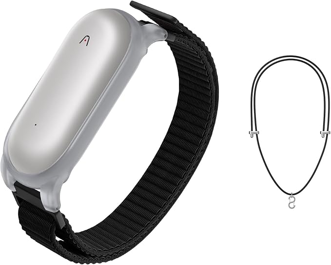 NotePin AI Voice Recorder, Voice Recorder with Adjustable Wearable Strap & Neck Strap Lanyard, Transcribe & Summarize with AI Technology, 64GB Memory