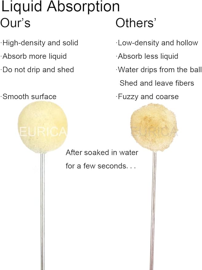 Wool Daubers Leather Dye Leather Tool Wool Balls Brush Leathercraft Tools and Supplies Leather Crafting Tools Leather Craft Sponge Daubers with Metal Handle for DIY Crafts Projects Shoe Polish (100)