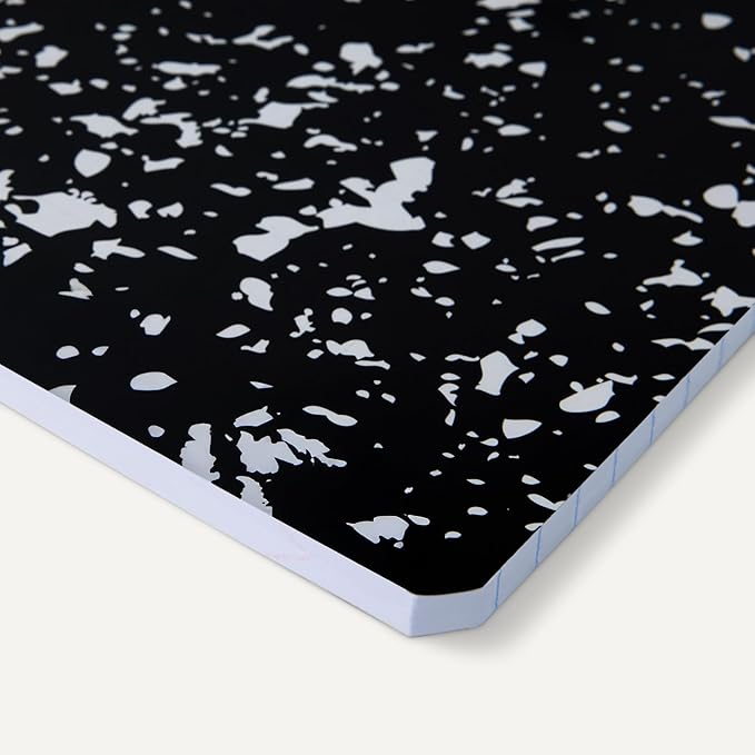 Amazon Basics Composition Notebook, Wide Ruled, 100 Sheets, 1 pack, Marble Black, 9.75" x 7.5"