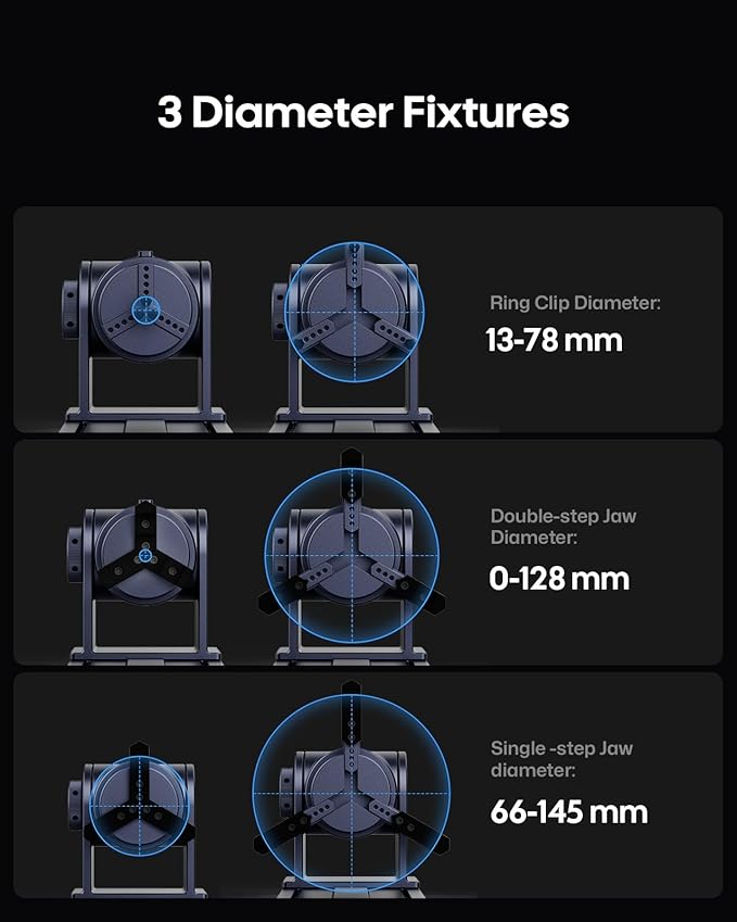 LaserPecker Rotary Extension for LP5/LP4 Engravers, 3-200mm Cylindrical Engraving, 180° Angle Adjustment & Scale Dial - Professional Rotary Module for Rings/Bottles/Cones