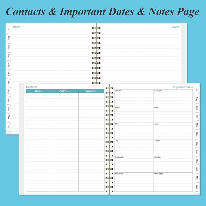 2026 Planner - Planner 2026 from January 2026 to December 2026 with 12 Monthly Tabs, Flexible Cover, Inner Pocket, 8.5" x 11", Blue Watercolor