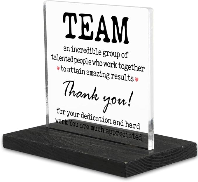 Inspirational Team Office Decor, Thank you Appreciation gifts for Team, Team Gifts for Employees, Going Away Gift Retirement Gift for Employees Coworker Boss, Team Gift Decor Plaque-DX329