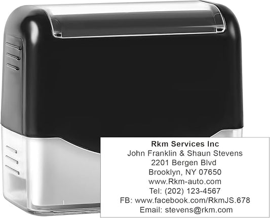 XX-Large Size Custom Self-Inking Stamp Customized Return Address Stamp - Up to 8 Lines of Text Choose from Many Fonts & Ink Colors