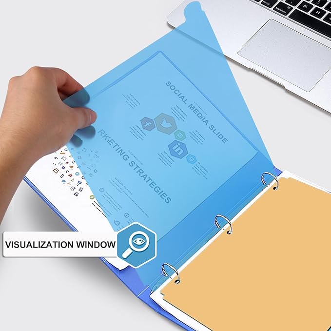 8 Tab Plastic Dividers for 3 Ring Binders, Write & Erase, Tabbed File Dividers with Tabs, Fits 8.5X 11'' Letter Size Paper, Assorted Color, 3 Set