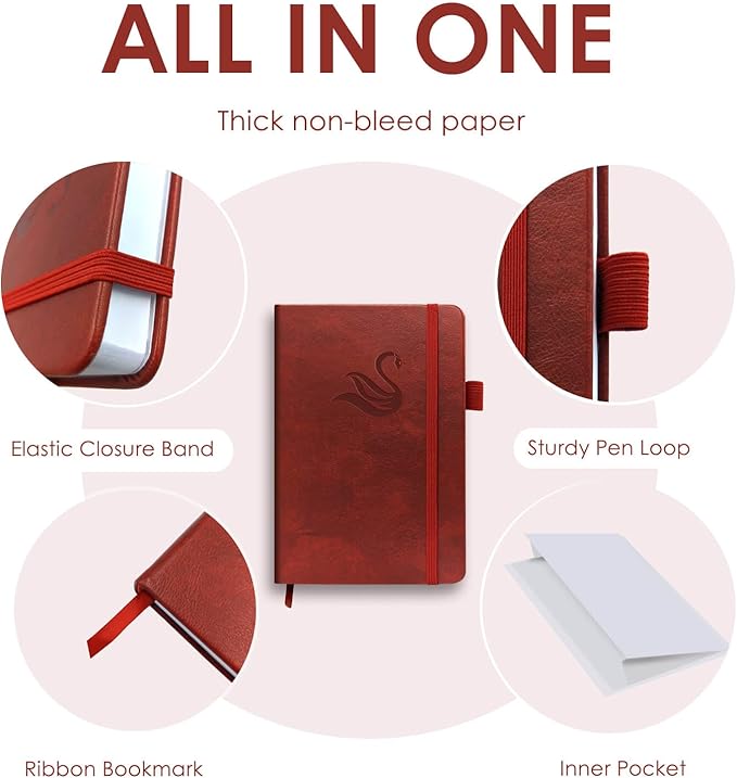 Elegant Password Book with Alphabetical Tabs - Hardcover Password Book for Internet Website Address Login - 7" x 10" Password Keeper and Organizer w/Notes Section & Back Pocket (Wine Red)