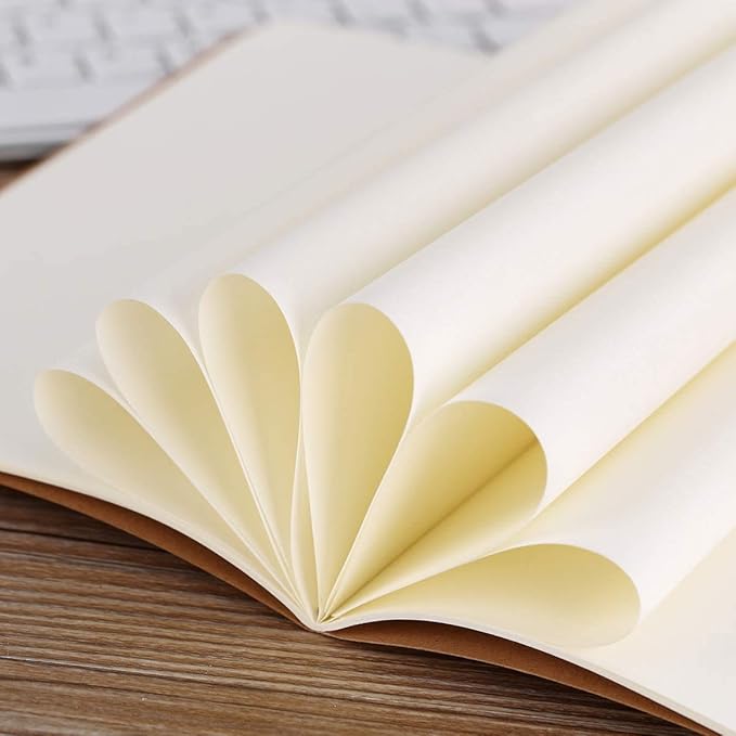 Large Blank Notebook Journals Bulk with Thick Plain Paper, 60 Pages, 8.5x11 inch, Sketchbook Composition Diary Subject Notebooks Planner for Students Office, Kraft Journal Set, 12 Pack