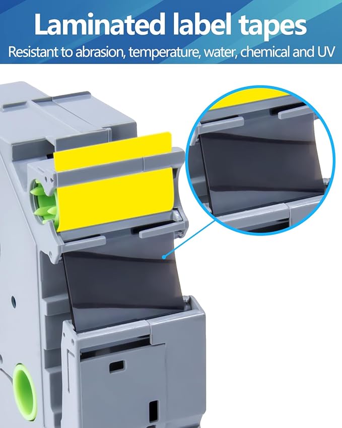 Weemay 3 Pack TZe651 24mm Black on Yellow Label Tape Compatible with Brother P-Touch Label Maker Tape TZe-651 TZe 651 TZ-651 TZ651 for PT-E500 PT-D600 PT-P750W PT-P900W Printer, 1 in x 26.2 ft