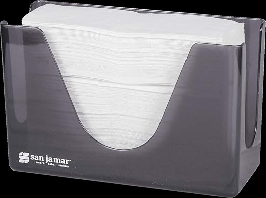 San Jamar Carlisle FoodService Products Plastic Countertop Folded Towel Dispenser, Black