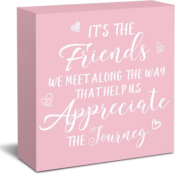 Friendship Gifts for Women Pink Gifts for Friends Office Decor Desk Accessories Pink Decor for Best Friend Home & Office Cute Pink Desk Accessories Gifts for Women