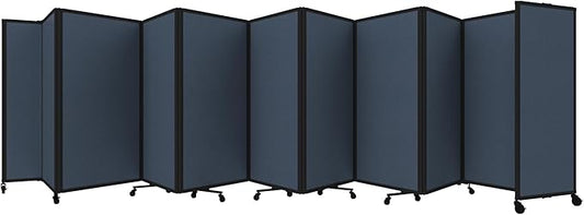 Versare Room Divider 360 Portable Wall Partition | Folding Panels | Large Freestanding Divider | Locking Wheels | Temporary Room Separator