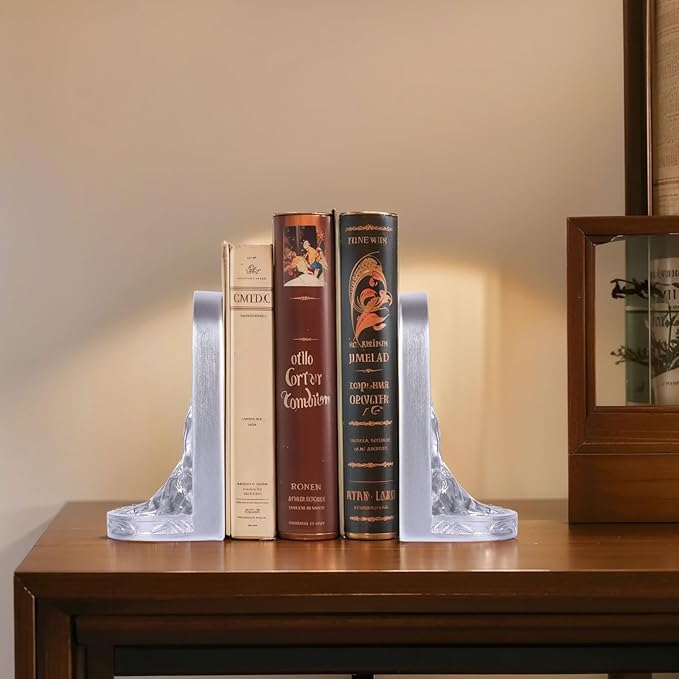 Silver Tree of Life Bookends Set, 2 Decorative Bookends for Shelves or Bookcase, Non-Skid Heavy Bookends for Desktop Shelf Decor, Library Office Decor, Home Décor Gift