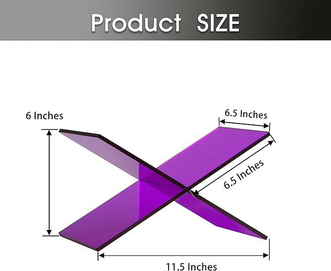 Large Clear Acrylic Book Stand - Perfect for Displaying Open Bibles, Cookbooks on Coffee Table - Ideal for Guest Books, Magazines with Purple Lucite Paperweight