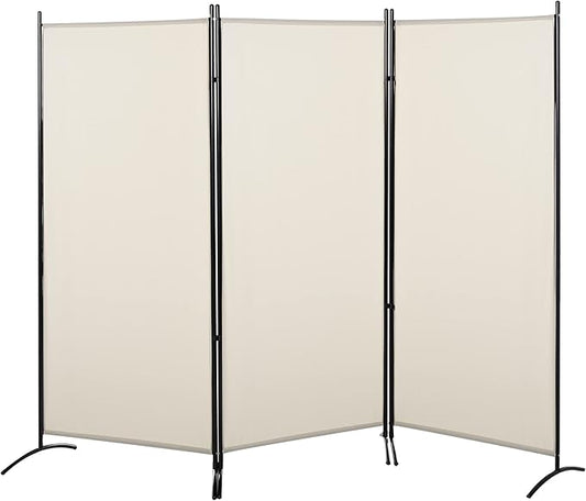 NicBex Room Divider 3 Panel Room Dividers with Fabric Panels Partition Room Dividers and Folding Privacy Screens 6FT Wall Divider for Home, Office, Room Separation,99.5"W x 19.75"D x 71.75"H, White