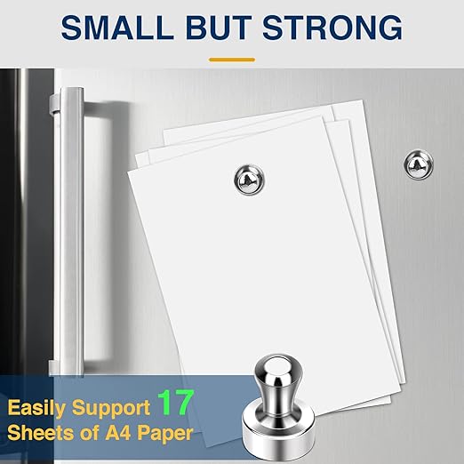 MIKEDE Strong Fridge Magnets for Whiteboard, 15Pcs Neodymium Push Pins for Refrigerator, Office, School, Classroom, Kitchen